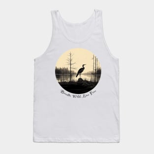 Wild and Free: Nature-inspired 'Breathe Wild, Live Free' T-Shirt Tank Top